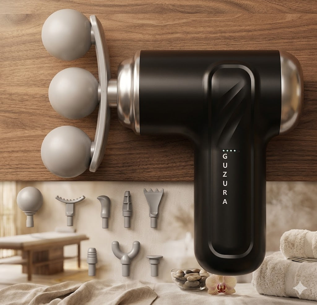 Professional 9-in-1 Deep Tissue Gun Massager with 3 Interchangeable Heads| Full Body Pain Relief
