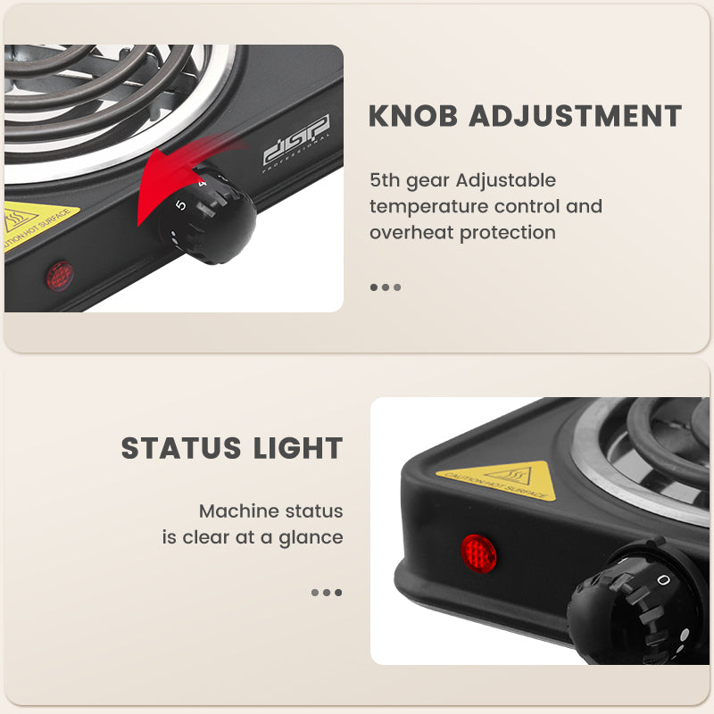 1000W Electric Hot Plate | Mini Multi Cooker | Portable Single Burner Electric Stove | Fast Heating Cooktop