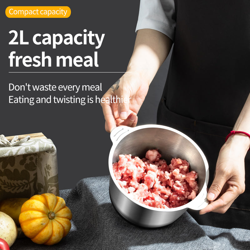 3L Stainless Steel Food Processor & Chopper – 300W Heavy Duty Kitchen Blender for Meat & Vegetables