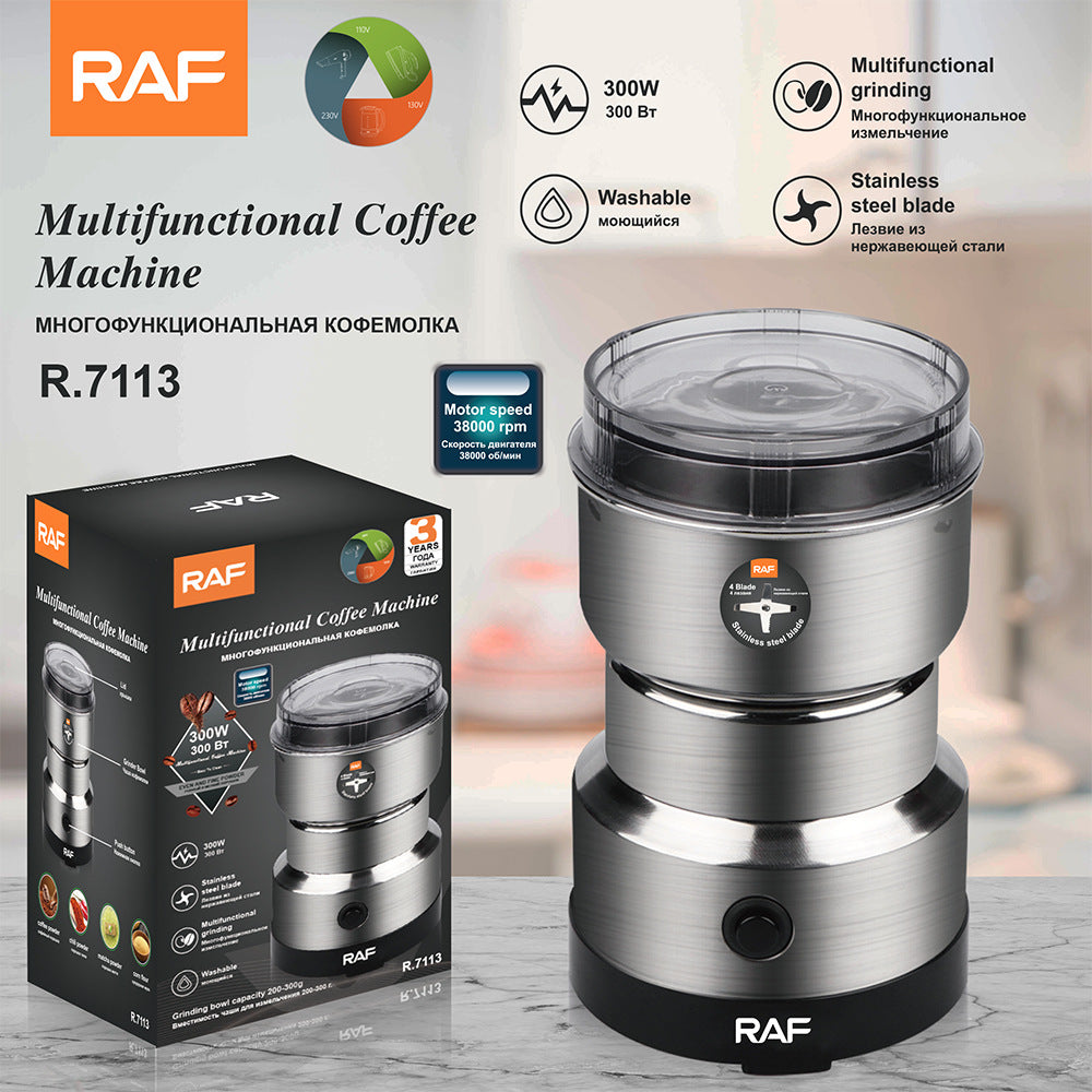 RAF Original 300W Mini Electric Grinder | 4-Blade Stainless Steel Coffee, Spice & Masala Grinder | Premium Food Processor