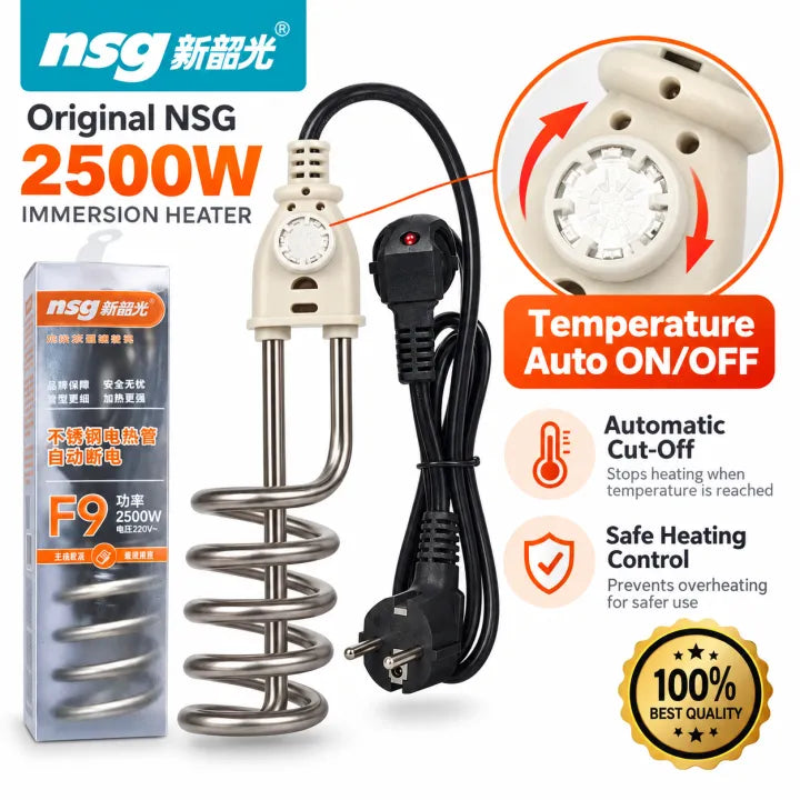 NSG F9 2500W Immersion Water Heater Rod | Auto Cut-Off