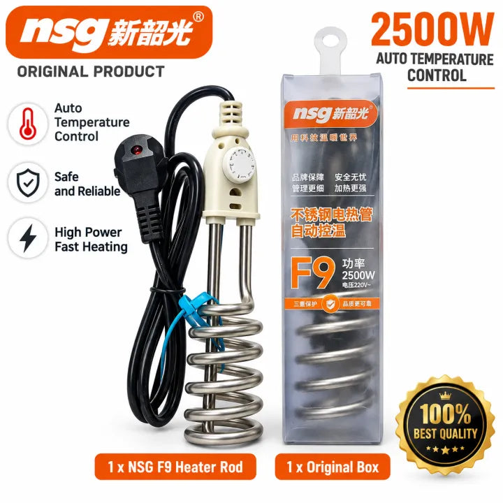 NSG F9 2500W Immersion Water Heater Rod | Auto Cut-Off