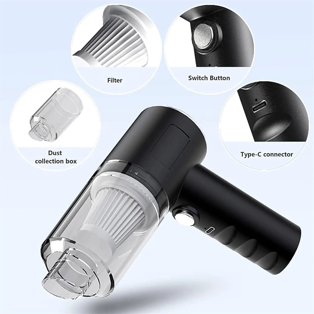 3-in-1 Rechargeable Cordless Handheld Vacuum Cleaner with LED Light