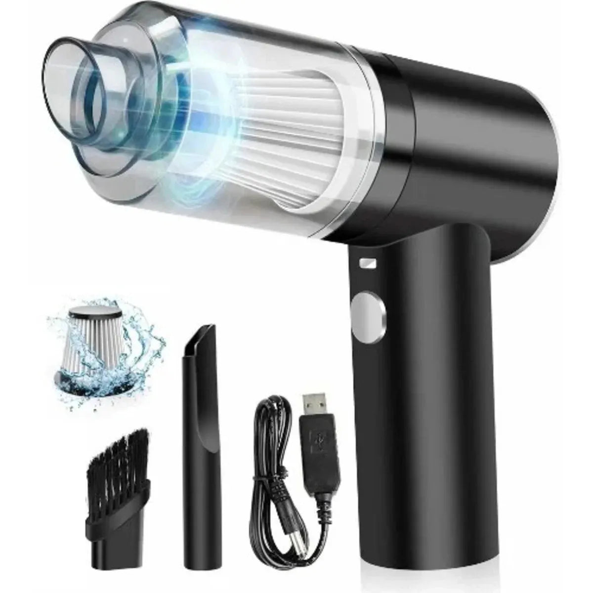 3-in-1 Rechargeable Cordless Handheld Vacuum Cleaner with LED Light