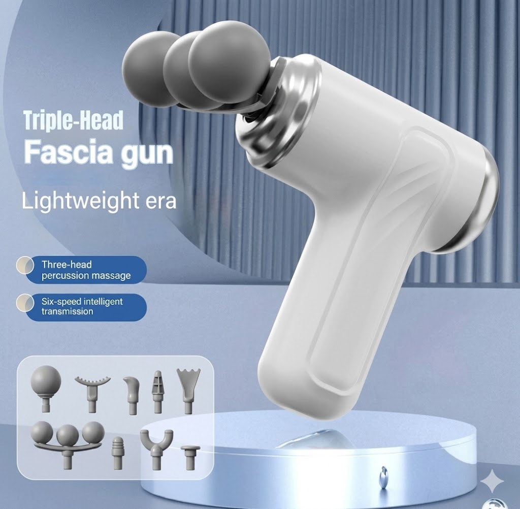 Professional 9-in-1 Deep Tissue Gun Massager with 3 Interchangeable Heads| Full Body Pain Relief
