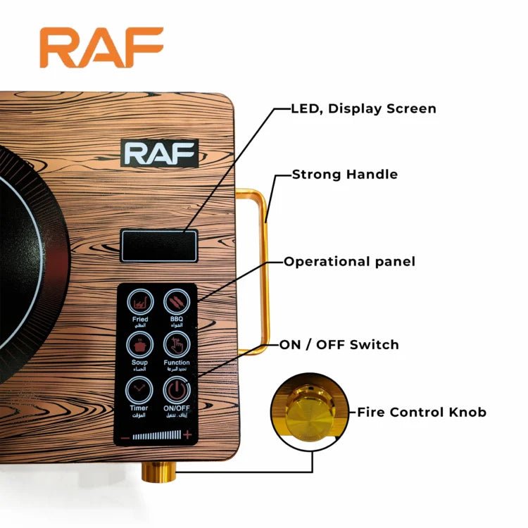 RAF Infrared Cooker – 2-in-1 Induction + Hot Plate | Ceramic Glass Top